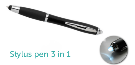 stylus pen 3 in 1 ipad met lampje